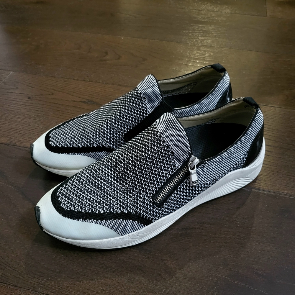 GEOX Black and White Men's Slip-On Shoes Size 9